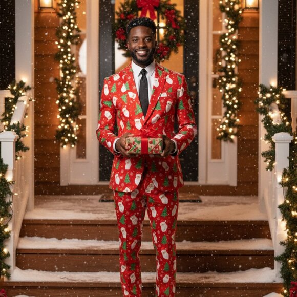 NWOT Men's Suitmeister Santa Suit Holiday Size XL - Picture 1 of 12